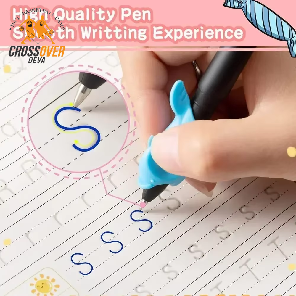 Reusable Calligraphy Copybook for Kids - English Writing and Math Practice Workbook