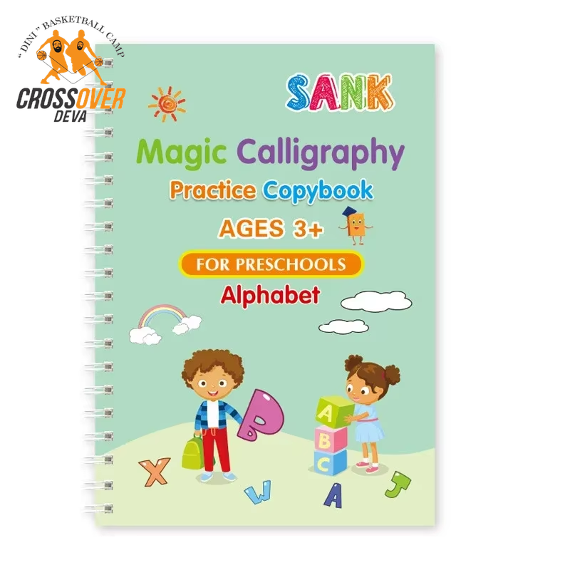 Reusable Calligraphy Copybook for Kids - English Writing and Math Practice Workbook