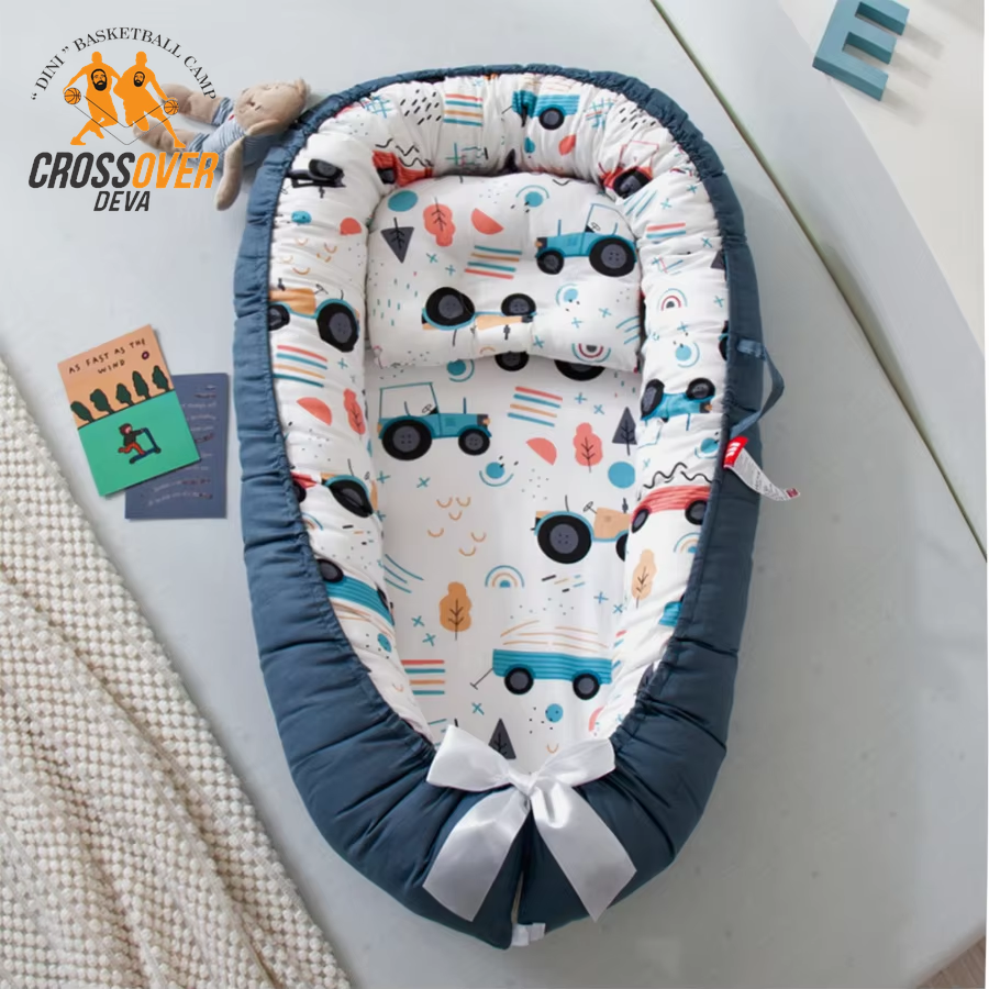 Co-Sleeping Baby Nest Lounger - Adjustable, Breathable Cotton Crib for Newborns - Portable Comfort for Parents and Babies