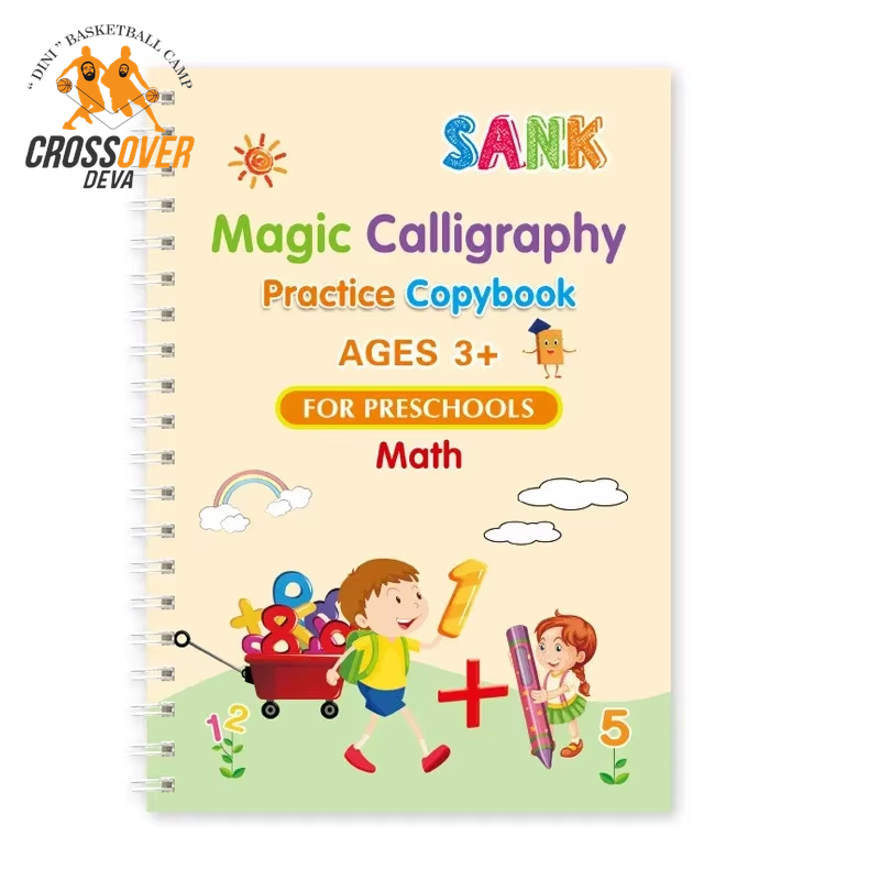 Reusable Calligraphy Copybook for Kids - English Writing and Math Practice Workbook