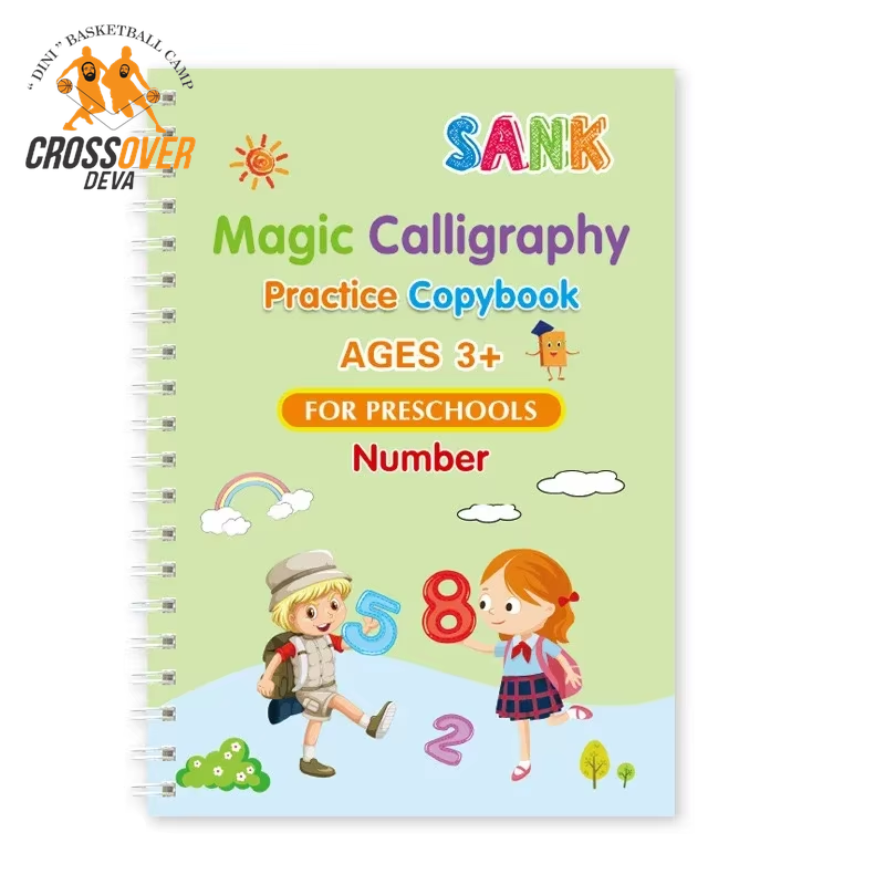 Reusable Calligraphy Copybook for Kids - English Writing and Math Practice Workbook